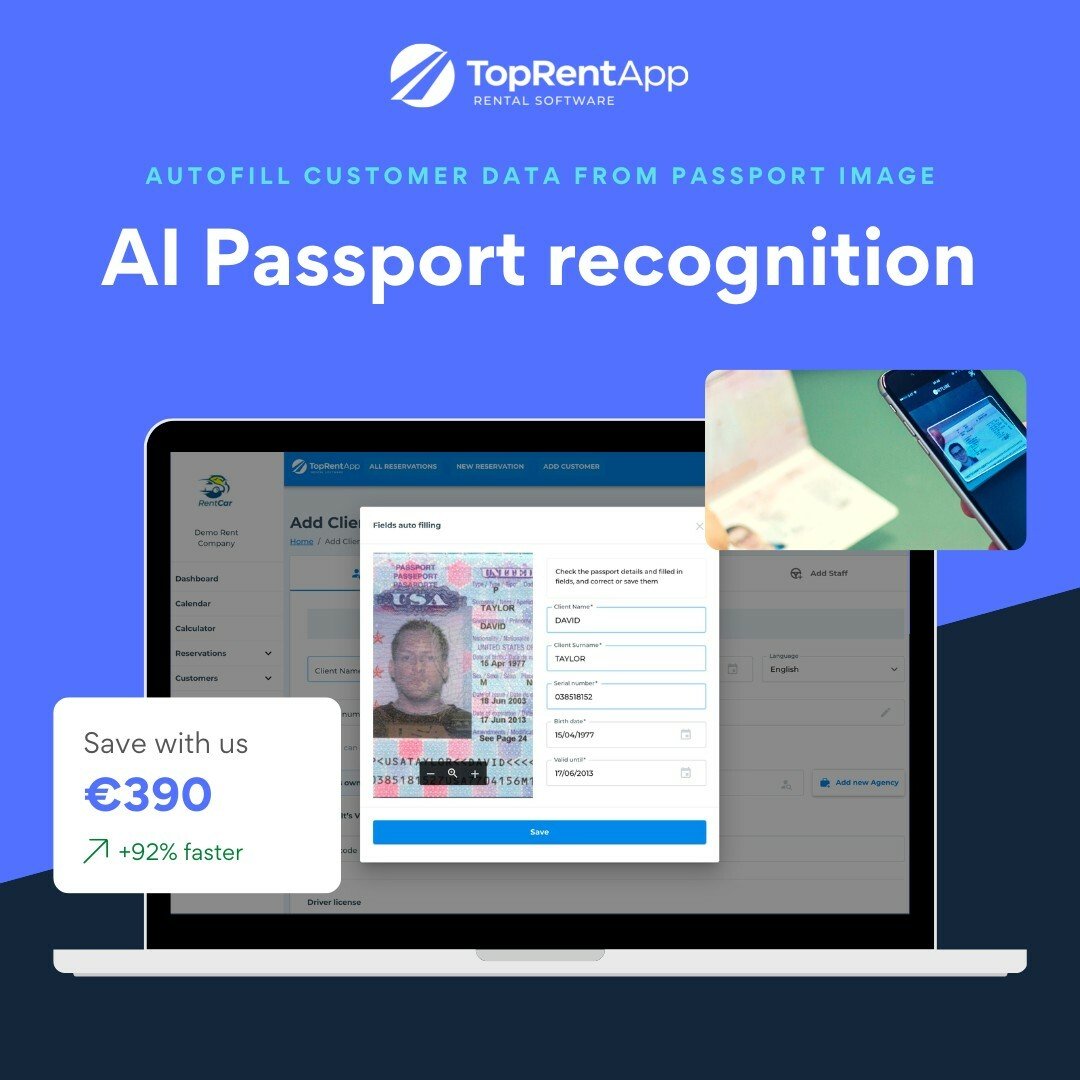 AI passport recognition in Toprentapp