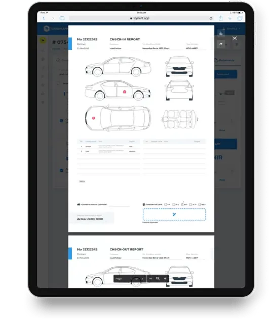 Window condition of the car before renting
