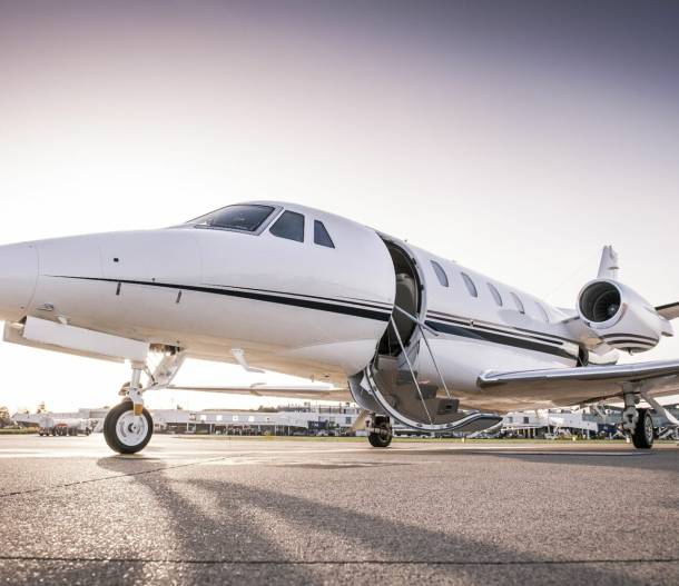 Private jet at the airport