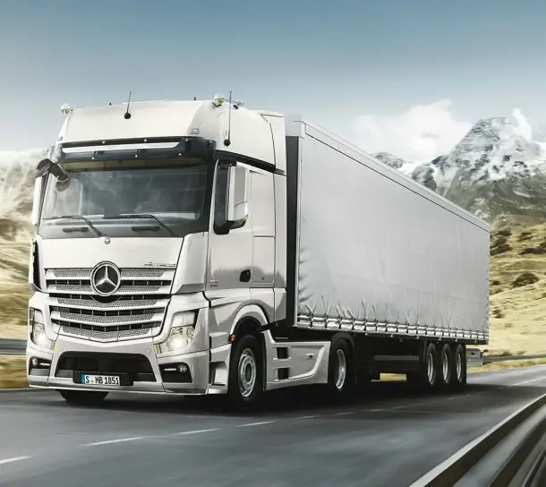 Trucks on the Mountain Road