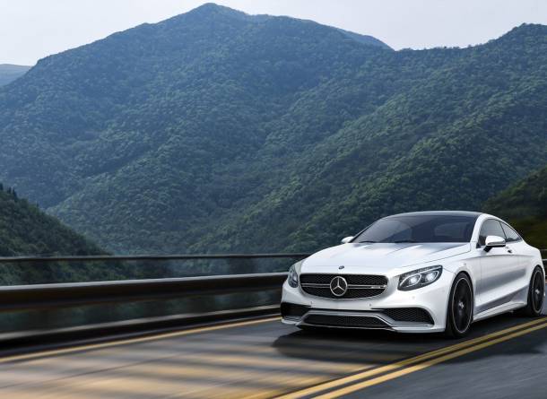 Car on a mountain road